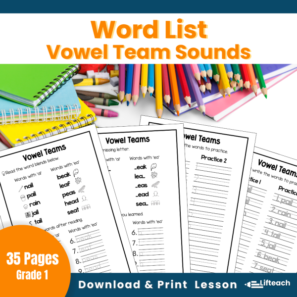 Vowel Team Sounds Word List - Image 2