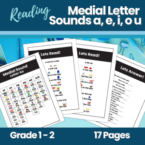 Medial Letter Sounds a, e, i, o ,u