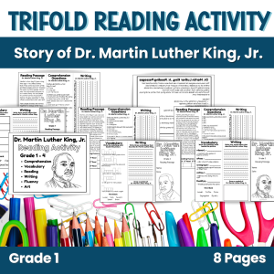 Dr. Martin Luther King, Jr. (MLK) Trifold Reading Activity