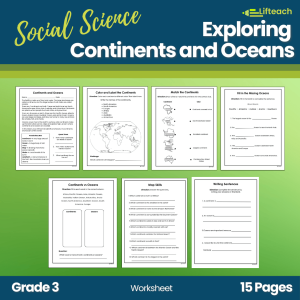 Continents and Oceans Worksheets